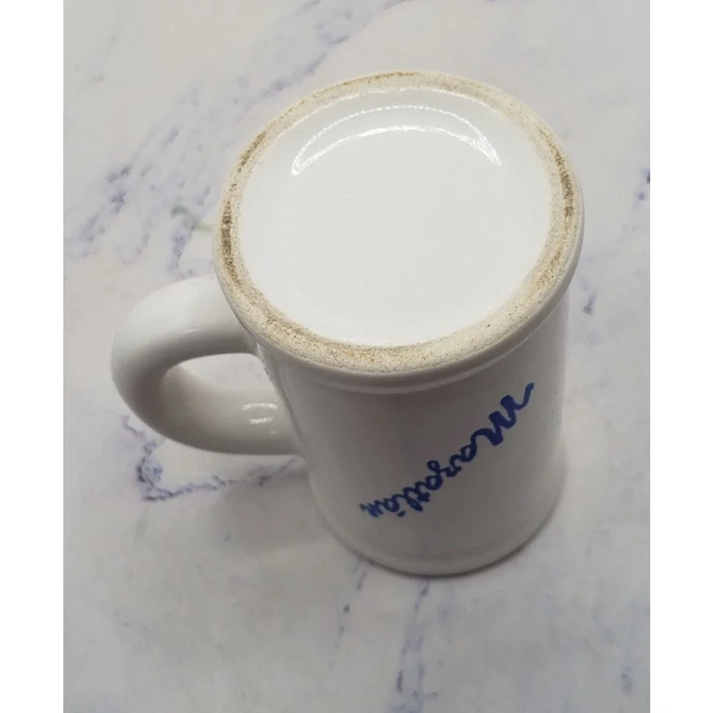 Mazatlan Mexico Souvenir Miniature white Vintage Ceramic Mug Toothpick Holder